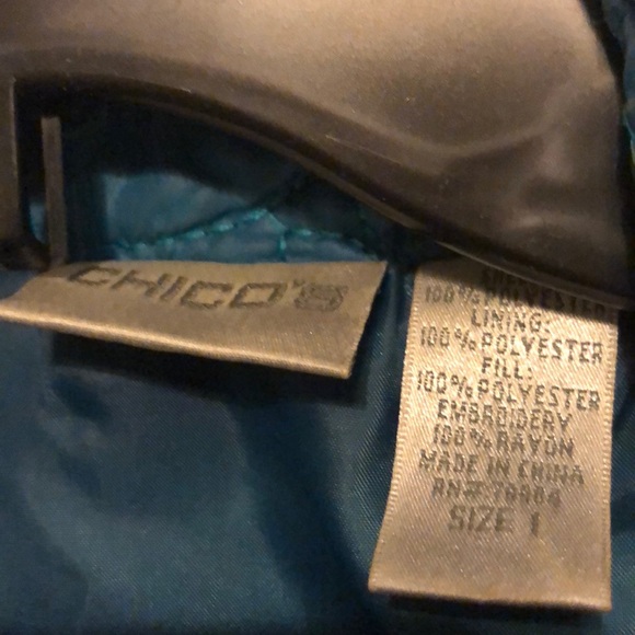 Chico’s Teal vest size 1 - Picture 3 of 5